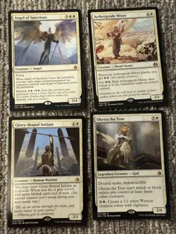 MTG Magic The Gathering Lot 4 White Cards Angel of Sanctions Oketra the True - Image 1