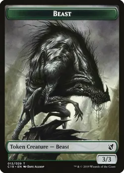 10 Beast Token (013/029) / Wurm Token (021/029) - Commander 2019 - MtG - Image 1
