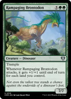 Rampaging Brontodon [Commander Masters] Foil Near Mint - Image 1