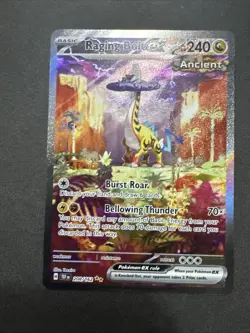 Pokemon TCG Raging Bolt EX Scarlet & Violet Temporal Forces Holo Card 208/162 - Image 1