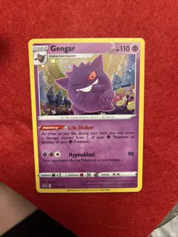 Pokemon Sword & Shield Promo Gengar Holo Rare SWSH052 M Rare Holo Pattern On X - Image 1