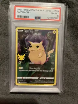 3 Pokemon Pikachu 005/025 2021 Celebrations PSA 7, PSA 8, & PSA 9 Lot Of 3!🔥⚡ - Image 4