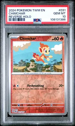 Chimchar - 031/167 - Reverse Holo - Twilight Masquerade - PSA 10 POP 2 - Pokemon - Image 1