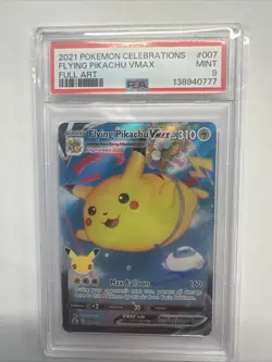 FLYING PIKACHU VMAX #007 FULL ART 2021 POKEMON CELEBRATIONS PSA 9 MINT 🔥🔥 - Image 1