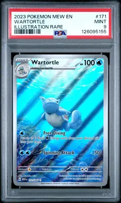 2023 Pokemon 151 PSA 9 Mint Wartortle Illustration Rare 171/165 - Image 1
