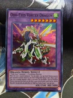 Yugioh Odd-Eyes Vortex Dragon Super Rare PEVO-EN030 1st Ed Lightly Played - Image 1