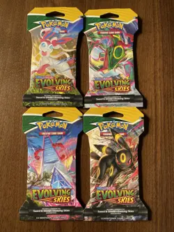 Pokemon Evolving Skies Sleeved Booster Pack Full Art Set New With 4 Vmax cards - Image 2