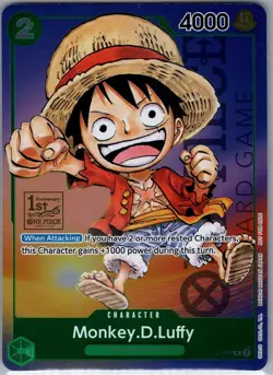 Monkey.D.Luffy (1st Anniversary Tournament) P-037 English - One Piece Card - NM - Image 1
