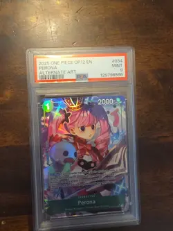 One Piece Card Perona Parallel OP12 Eng PSA 9 Trading Card Rare Collectible - Image 1