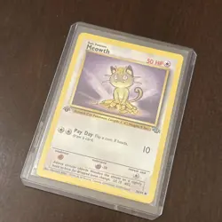 Pokemon TCG Meowth Jungle Card 56/64 1st Edition Common LP - Image 3