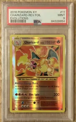 PSA 9 MINT Charizard 11/108 Reverse Holo XY Evolutions 2016 Pokemon Card - Image 1