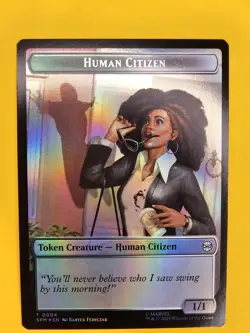 MTG Magic Marvel's Spider-Man SPM Human Citizen Treasure Token #4 Foil - Image 1