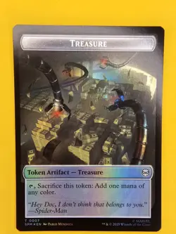 MTG Magic Marvel's Spider-Man SPM Human Citizen Treasure Token #4 Foil - Image 2