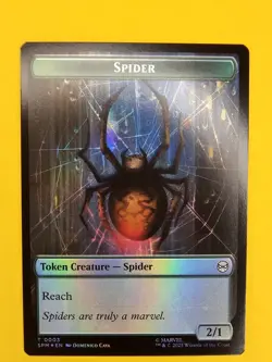 MTG Magic Marvel's Spider-Man SPM Spider / Treasure Double-Sided Token#3 Foil - Image 1
