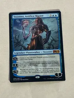 MTG FOIL Prerelease Tezzeret, Artifice Master Core Set 2019 Magic the Gathering - Image 1