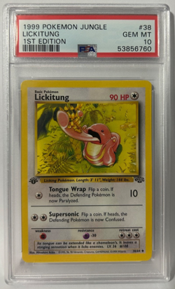 1999 POKEMON JUNGLE 1ST EDITION 38/64 LICKITUNG PSA 10 - Image 1