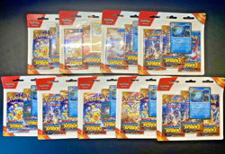 9x Pokemon TCG: Surging Sparks 3pk Blisters LOT 27 Boosters - FACTORY SEALED - Image 1