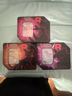 Pokemon TCG Team Rocket Tin Collection (3) Destined Rivals, No Packs, Has Promos - Image 1