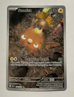 Pokemon Surging Sparks - STUNFISK - ILLUSTRATION RARE - 202/191 - NM - Image 1