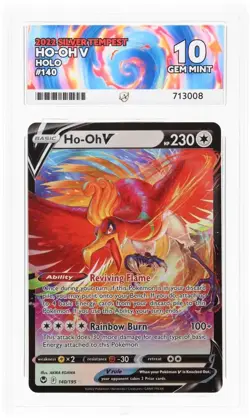 Pokemon TCG: Ho-Oh V 140/195 Sword & Shield Silver Tempest - ACE 10 Gem Mint - Image 1