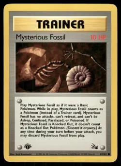 Pokemon Tcg Fossil WOTC NM Mysterious Fossil [1st Edition] #62 - Image 1