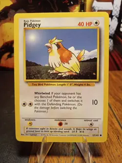 1999 Pokemon Base Set Pidgey #57 Extremely LP - Image 1