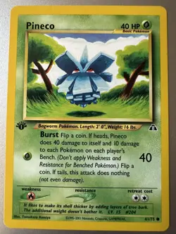 Pokemon TCG Pineco 61/75 1st Edition Neo Discovery Common LP - Image 1