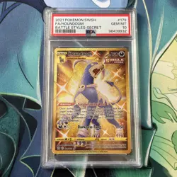 Pokemon TCG Houndoom 179 SW&SH Battle Styles Secret Rare PSA 10 - Image 1