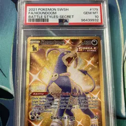 Pokemon TCG Houndoom 179 SW&SH Battle Styles Secret Rare PSA 10 - Image 4