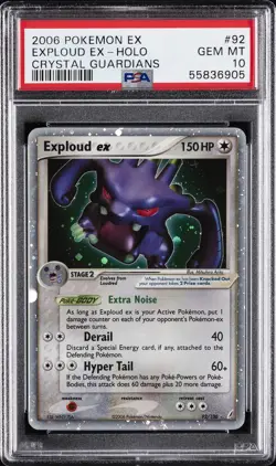 2006 POKEMON EX CRYSTAL GUARDIANS #92 EXPLOUD EX-HOLO PSA 10 - Image 1