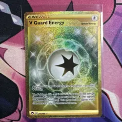 Pokemon V Guard Energy 215/195 Silver Tempest Gold Secret Rare Holo NM - Image 1