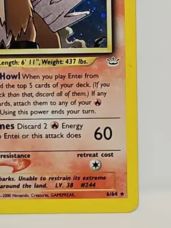 Entei Neo Revelation 6/64 Holo Rare Unlimited Pokemon Card HP - See Pictures - Image 4