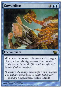 Cowardice ~ Heavily Played 8th Edition Eighth MTG Magic UltimateMTG Blue Card - Image 1