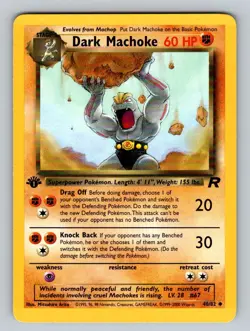 Dark Machoke 1st Edition Pokemon Trading Card Game Team Rocket 40/82 NM - Image 1