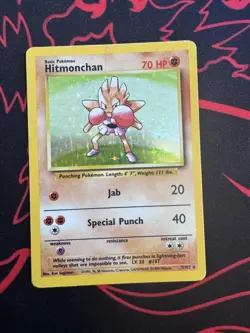 Hitmonchan Base Set # 7/102 Holo Rare Pokemon Card 7/102 - Image 1