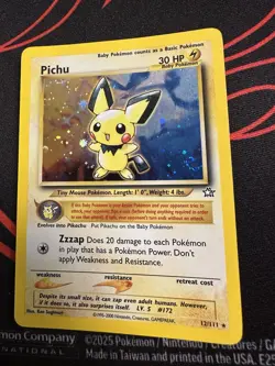 Pichu Neo Genesis 12/111 Holo Rare LP Pokemon Card SWIRL! - Image 1