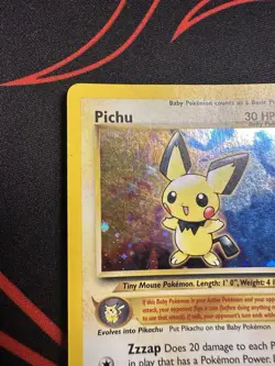 Pichu Neo Genesis 12/111 Holo Rare LP Pokemon Card SWIRL! - Image 3