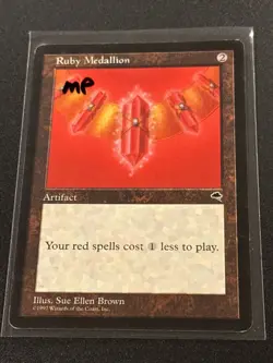 Tempest Ruby Medallion MTG Magic the Gathering MP - Image 1