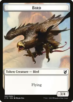 10 Bird Token (001/029) / Sculpture Token (024/029) - Commander 2019 - MtG - Image 1