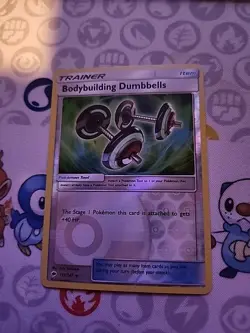 Reverse Holo Bodybuilding Dumbbells 113/147 Uncommon SM Burning Shadows Pokemon - Image 1