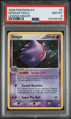 PSA 8 GENGAR HOLO EX LEGEND MAKER #5 2006 POKEMON SWIRL - Image 1