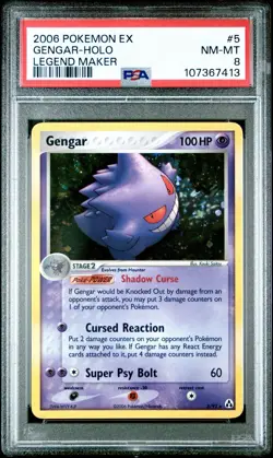 2006 Pokemon Ex Gengar-Holo Legend Maker #5 PSA 8 - Image 1