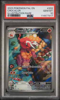 2023 POKEMON PAL EN-PALDEA EVOLVED ILLUSTRATION RARE #202 CROCALOR PSA 10 - Image 1