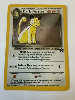 Pokemon Dark Persian #17 WOTC Black Star Promo Holo- Excellent Condition - Image 1