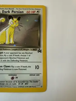 Pokemon Dark Persian #17 WOTC Black Star Promo Holo- Excellent Condition - Image 3
