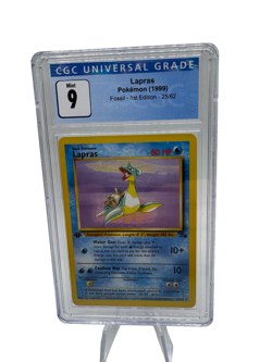 Pokemon TCG, Lapras, Fossil, 1st Edition, 25/62, Graded 9 with CGC - Image 1
