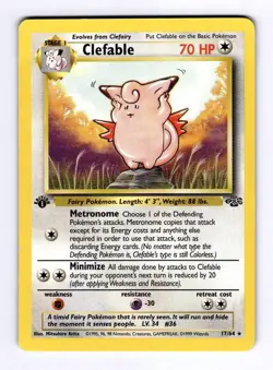 Clefable (17) Jungle #17 (1999) Rare 1st Edition LP Pokemon - Image 1