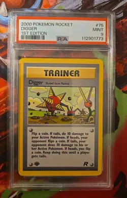 Digger (Rocket's Secret Machine) 75/82 1st Ed. Team Rocket Vintage Pokemon PSA 9 - Image 1