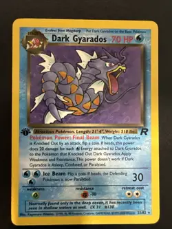 Pokemon TCG Dark Gyarados 25/82 1st Edition Team Rocket Non-Holo Rare - Image 1