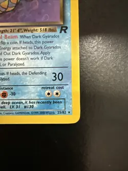 Pokemon TCG Dark Gyarados 25/82 1st Edition Team Rocket Non-Holo Rare - Image 3